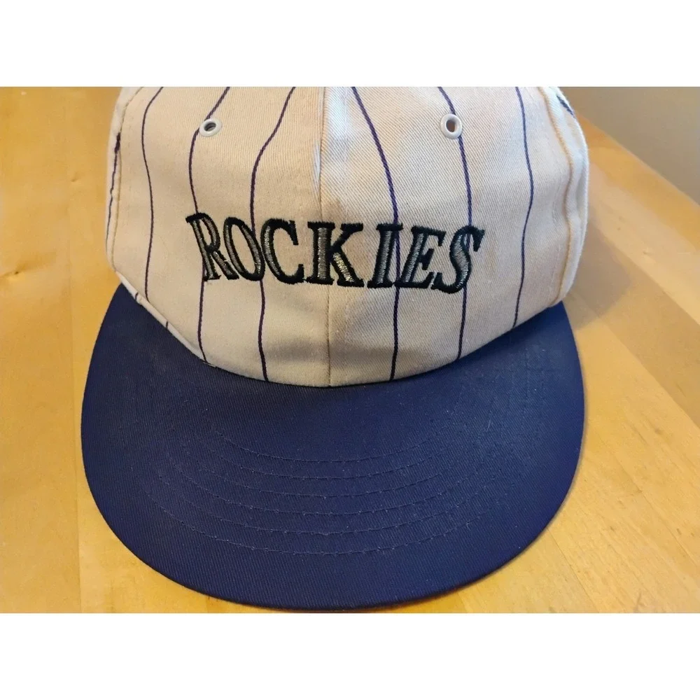 Denver Colorado Rockies Invesco Baseball Cap Snapback Hat Pin Stripe RN38106